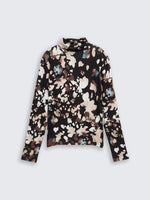 Turtleneck T Shirt - Abstract Print