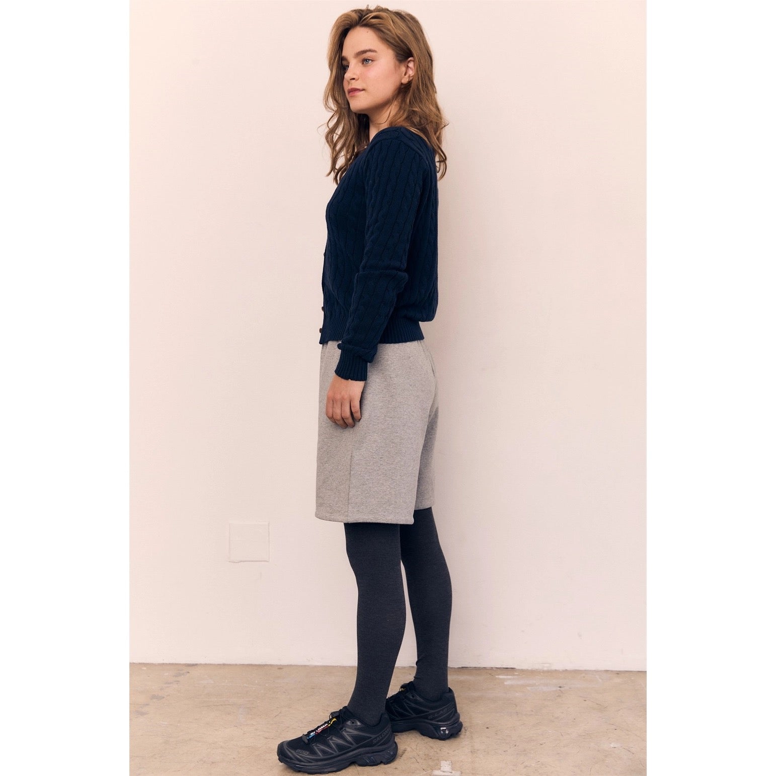 Round Neck Classic Cable Knit Cardigan AAB578