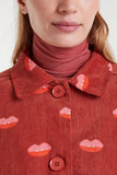 Lips Corduroy Jacket - Red Multi