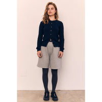 Round Neck Classic Cable Knit Cardigan AAB578