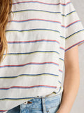 Clara Stripe Short Sleeve Tee - Ivory Print