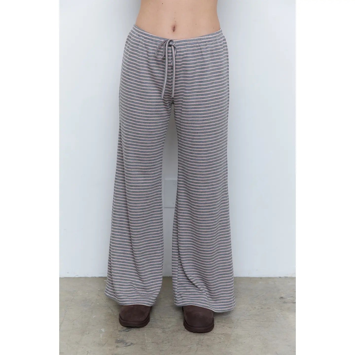 Striped Low Waist Straight Pants