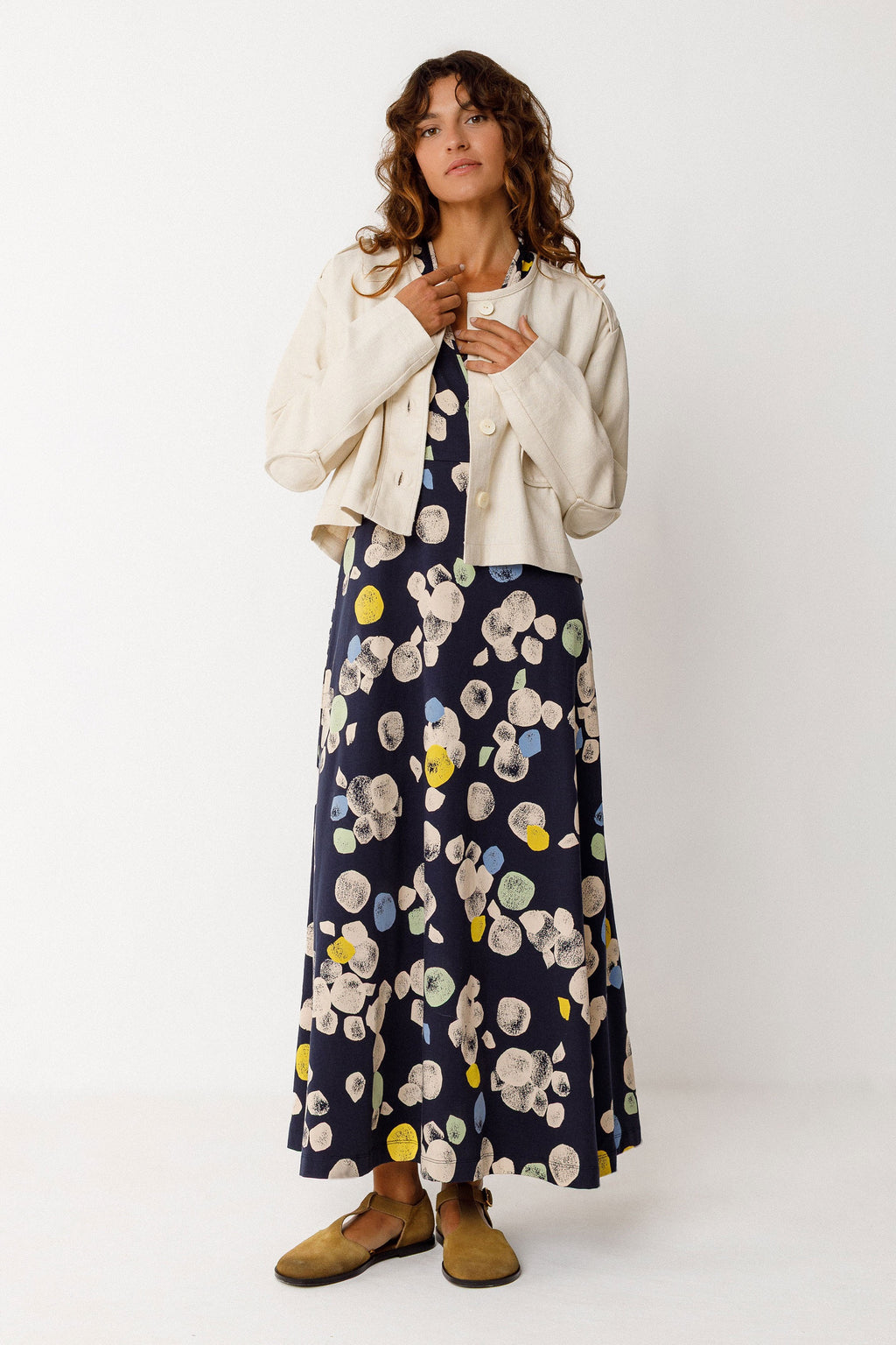 Liere GOTS Dress - Multi Off White