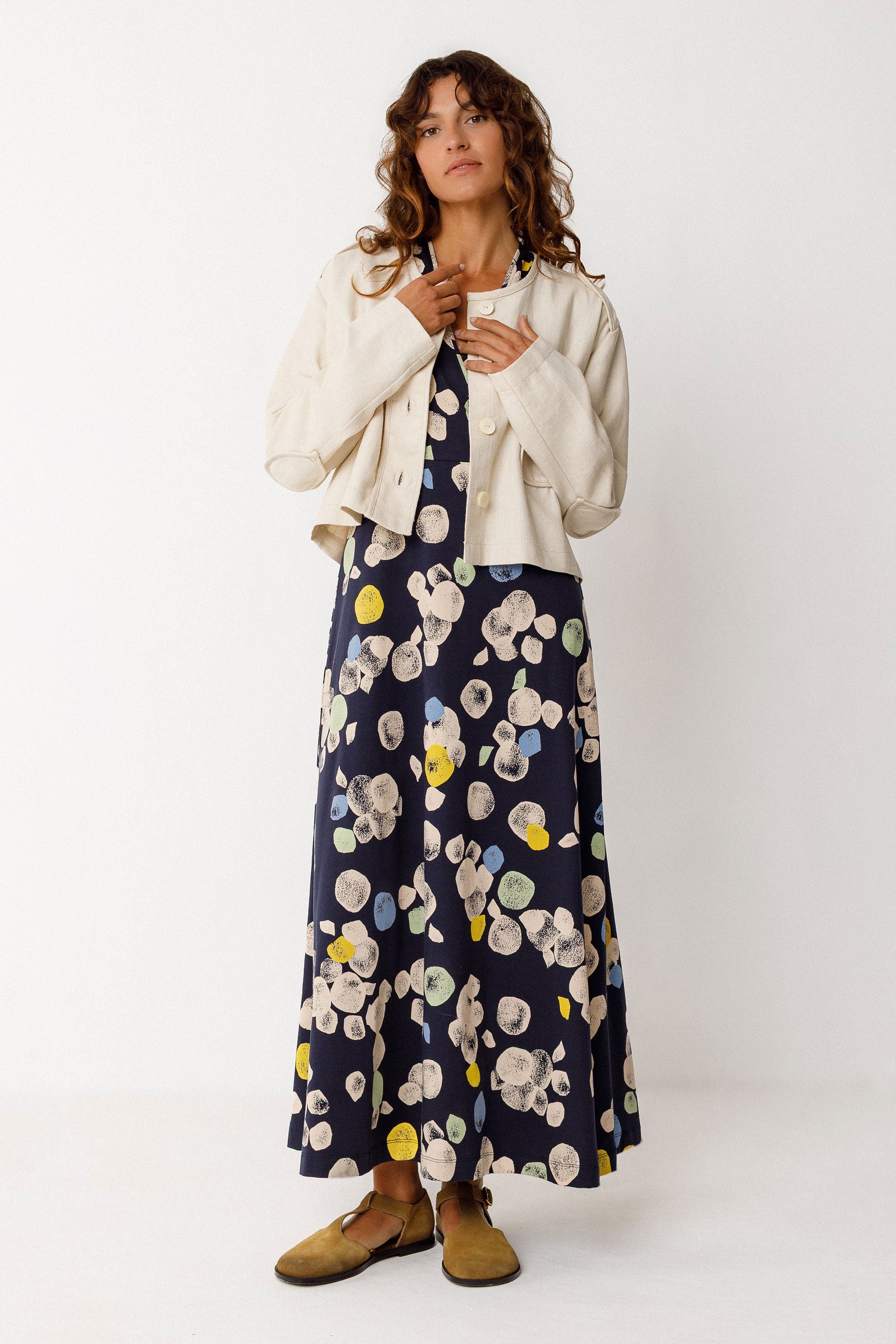 Liere GOTS Dress - Multi Off White