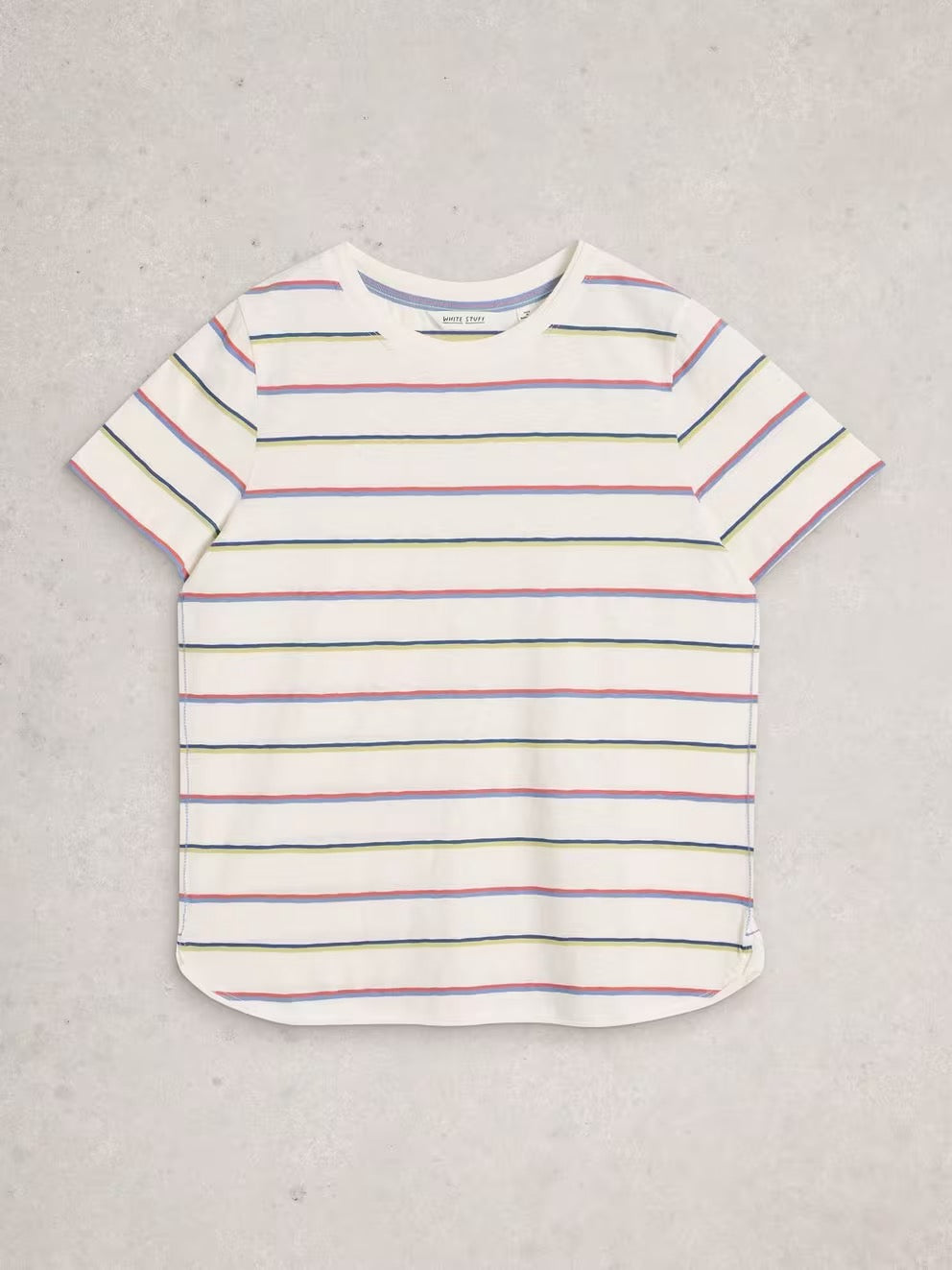 Clara Stripe Short Sleeve Tee - Ivory Print