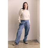 Contrast Colour Sweater - Off White/Blue