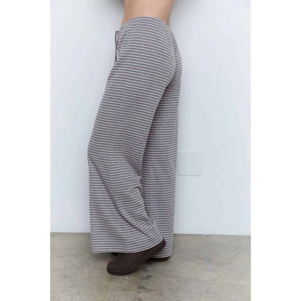 Striped Low Waist Straight Pants