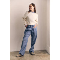 Contrast Colour Sweater - Off White/Blue