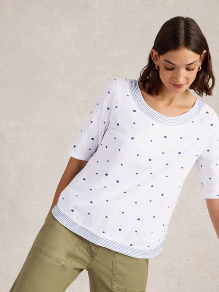 Weaver Embroidered Top - White Multi
