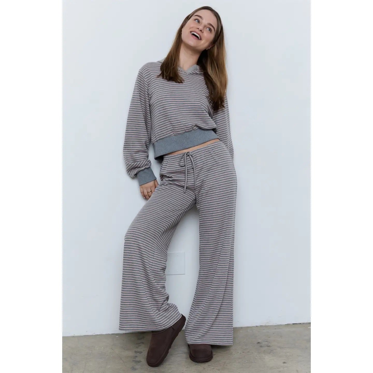 Striped Low Waist Straight Pants