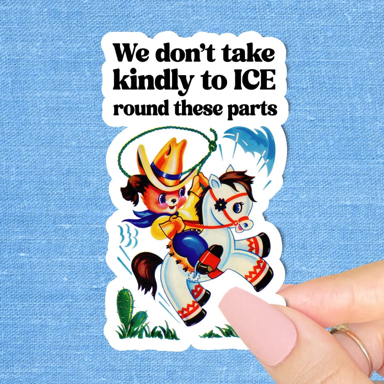 Abolish Ice Cowboy Sticker
