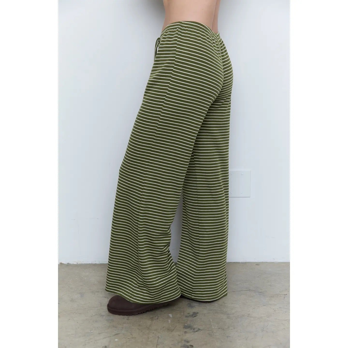 Striped Low Waist Straight Pants