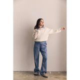 Contrast Colour Sweater - Off White/Blue