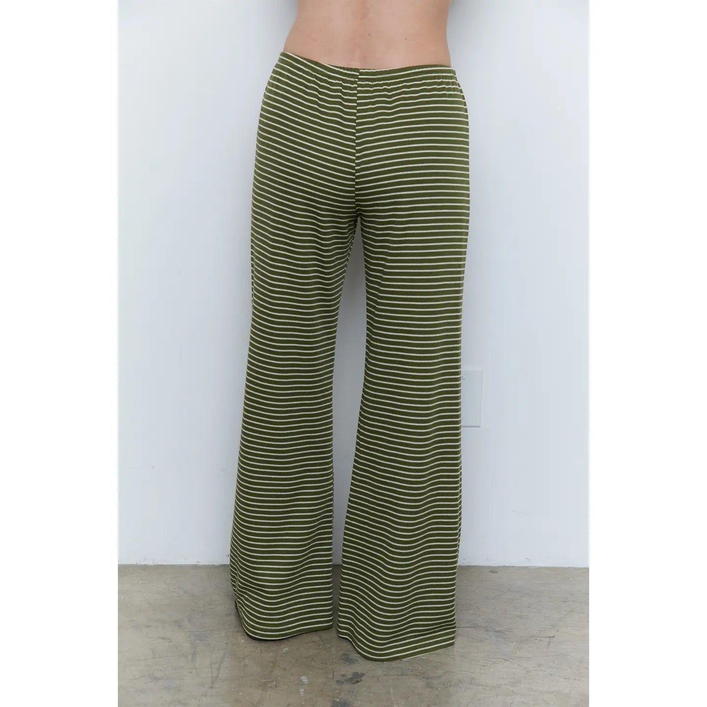 Striped Low Waist Straight Pants