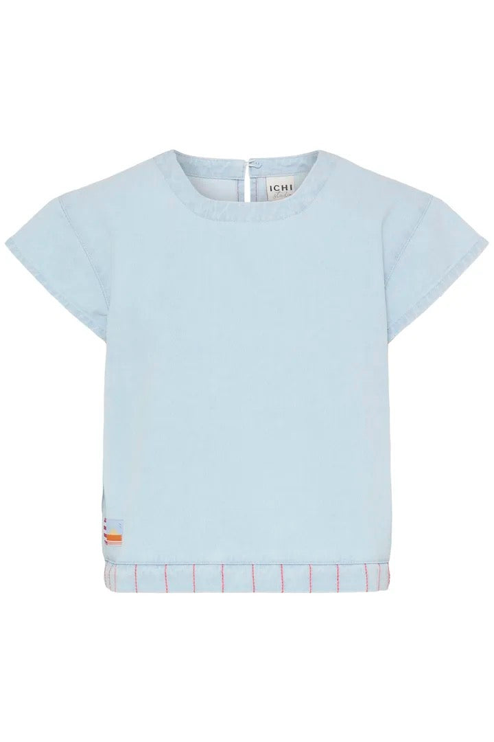 Kiara Short Sleeve Top - Light Blue