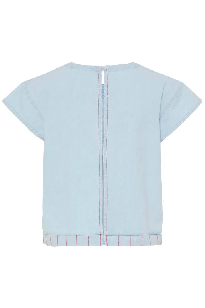 Kiara Short Sleeve Top - Light Blue