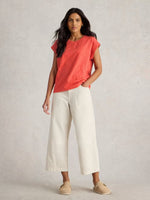 Betty Broderie Tee - Mid Pink