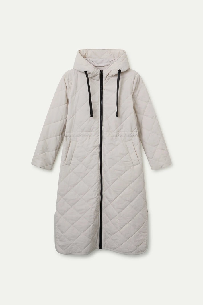 Long Hooded Quilted Coat