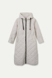 Long Hooded Quilted Coat