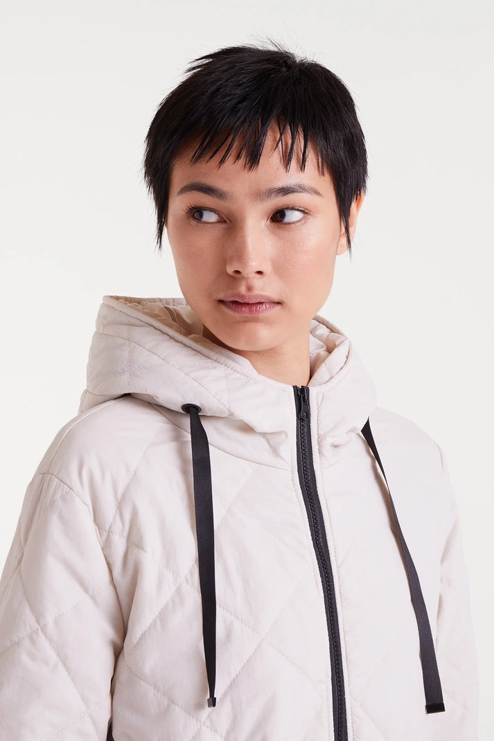 Long Hooded Quilted Coat