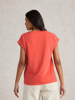 Betty Broderie Tee - Mid Pink