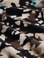 Turtleneck T Shirt - Abstract Print