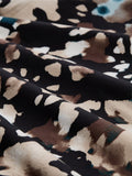Turtleneck T Shirt - Abstract Print