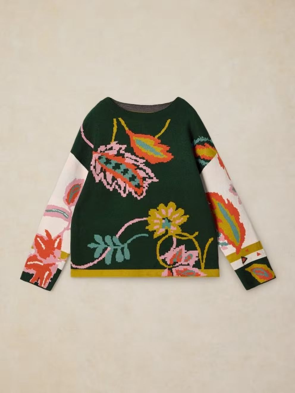 Fabia Floral Jumper - Green Multi