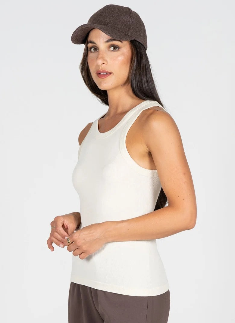Bamboo Rib High Crew Tank