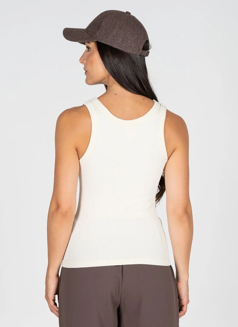 Bamboo Rib High Crew Tank