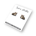 Grey Tiger Kitties Earrings