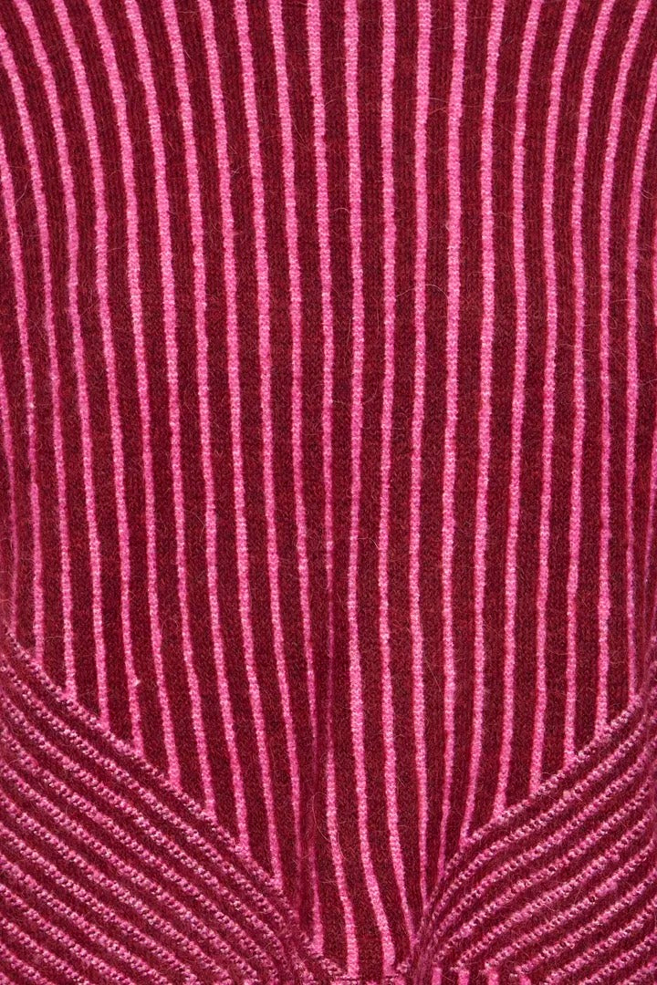Kamara Long Sleeve Stripes Pullover - Rhododendron