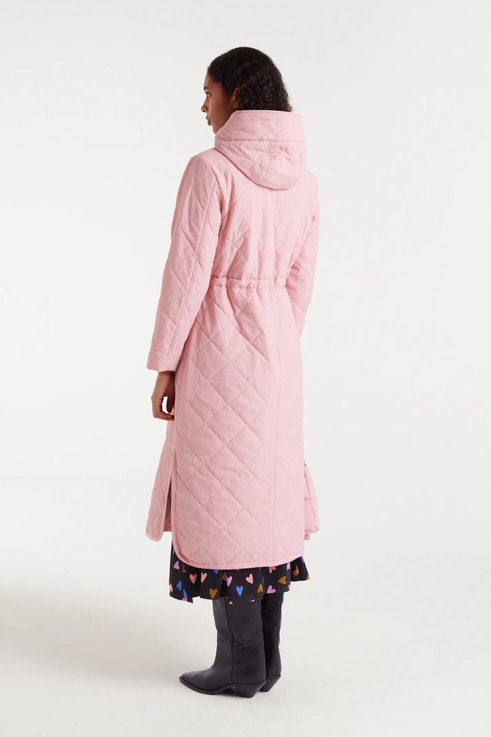Long Hooded Quilted Coat