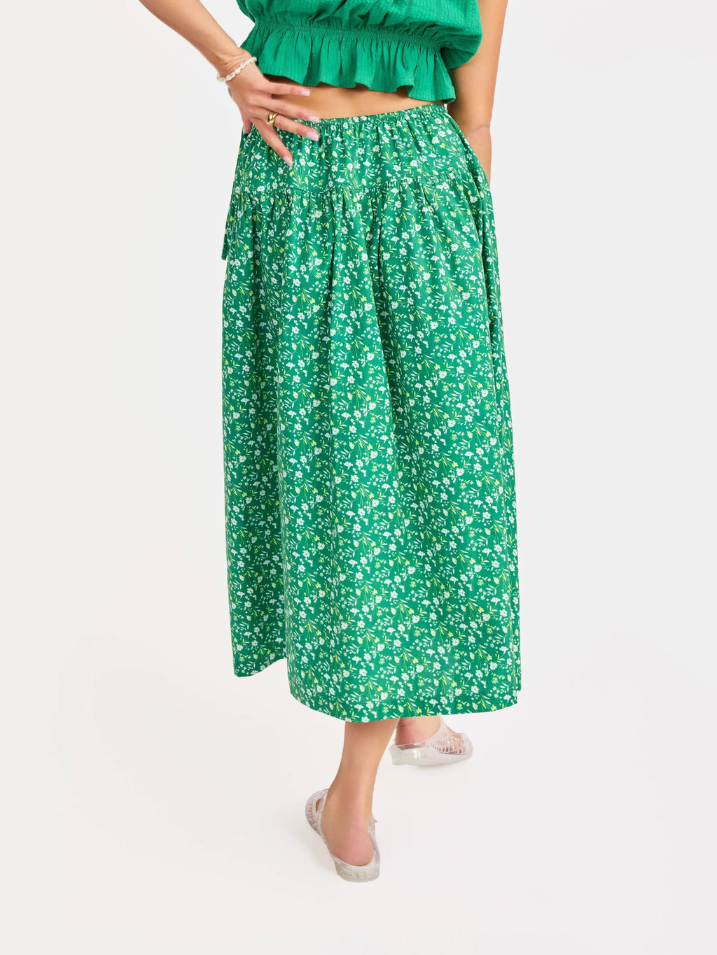 Sun Escape Midi Skirt - Green
