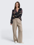 Loose Fit Patterned Blouse - Big Flower