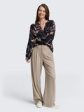 Loose Fit Patterned Blouse - Big Flower