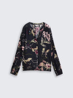 Loose Fit Patterned Blouse - Big Flower