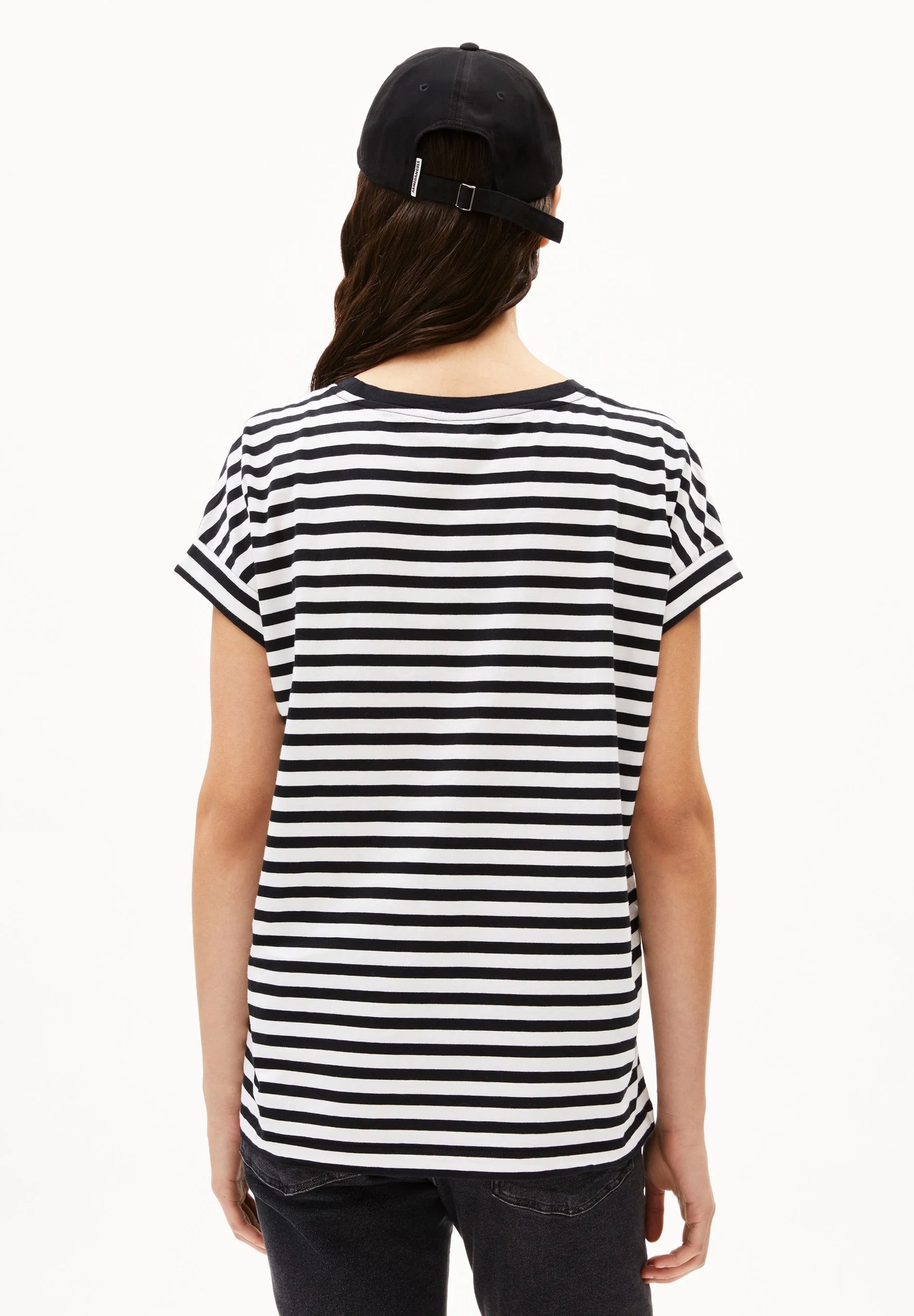 Idaara Stripes Organic Cotton T Shirt - White/Black