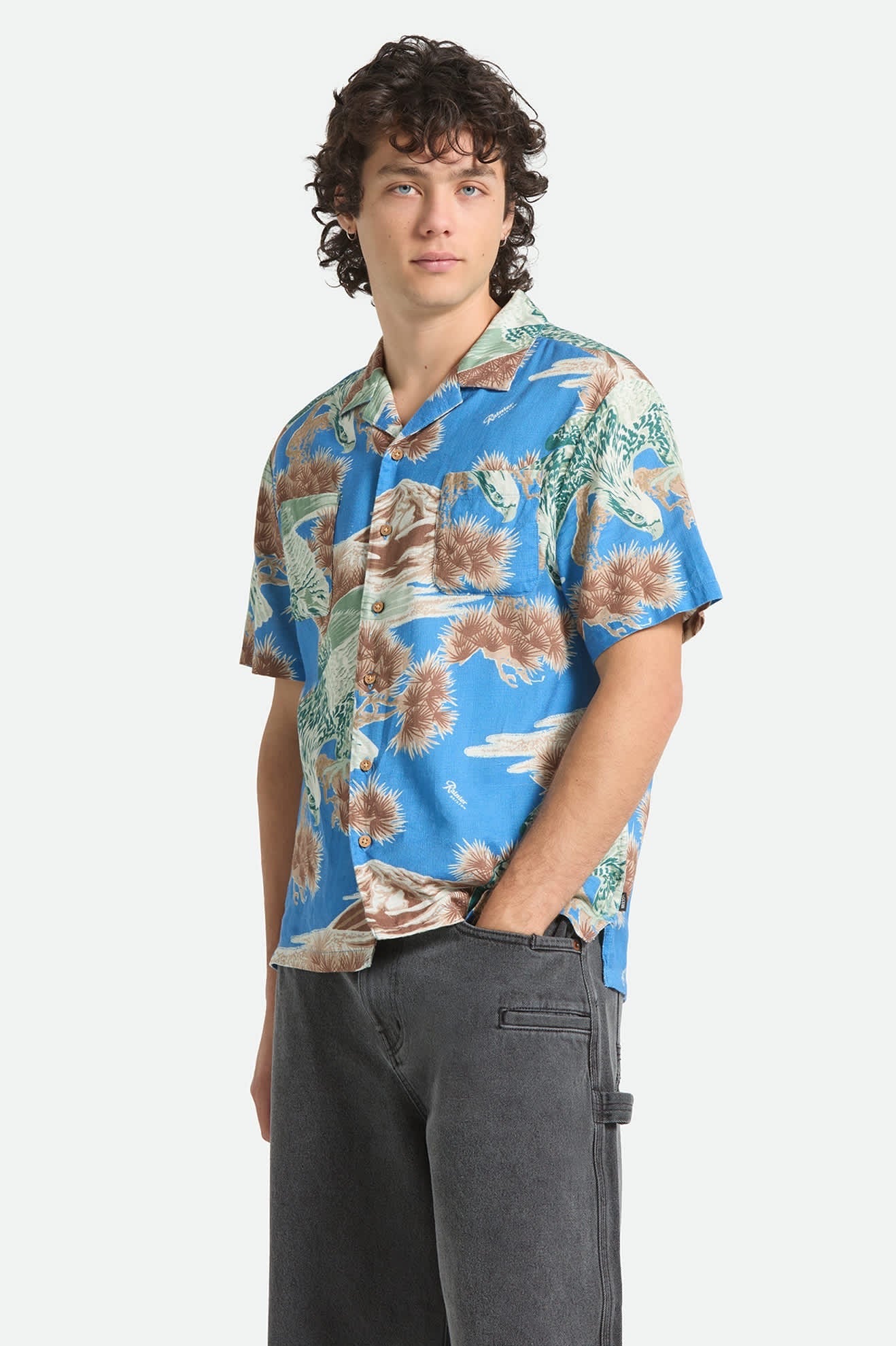 Rainier x Brixton Short Sleeve Woven - Blue Sky