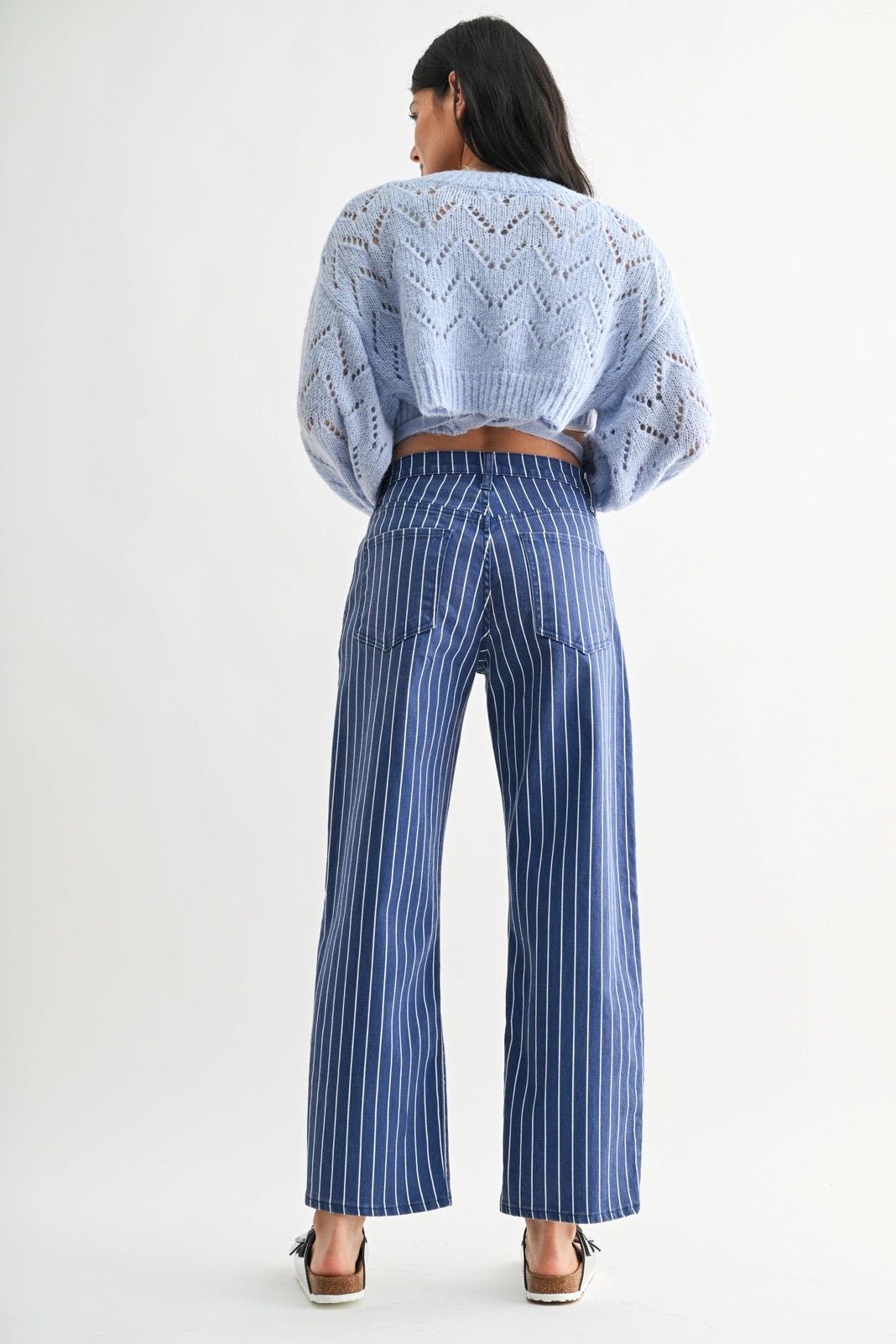 Barrel Jean - Navy Stripe