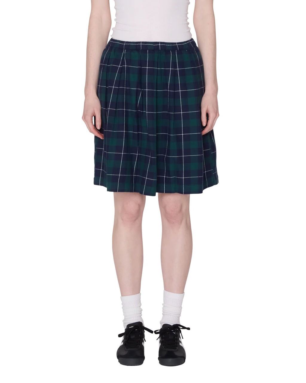 Shelly Plaid Pleated Skirt - Green Multi