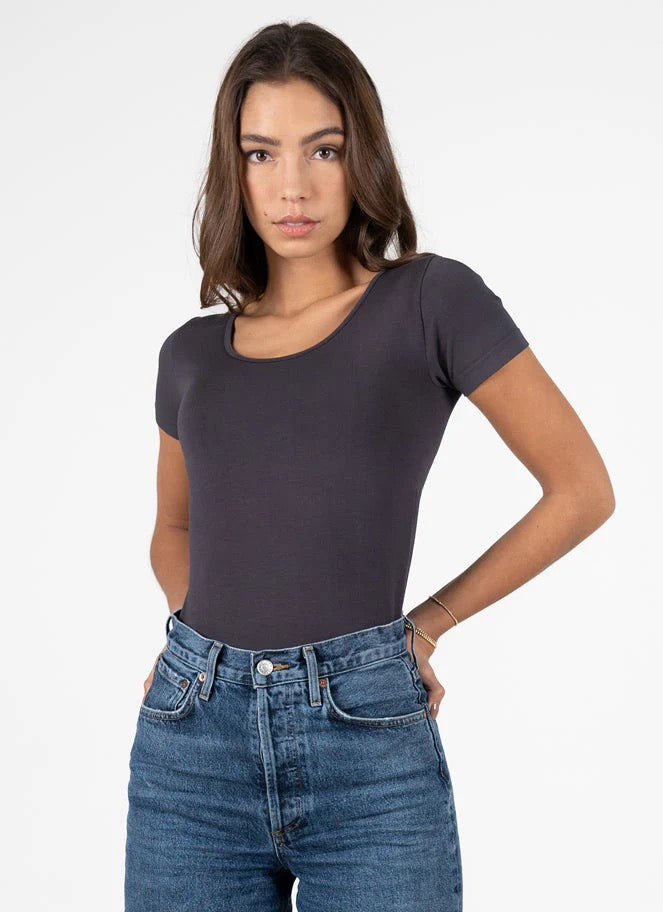 Bamboo Short Sleeve Scoop Neck Tee