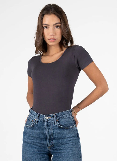 Bamboo Short Sleeve Scoop Neck Tee