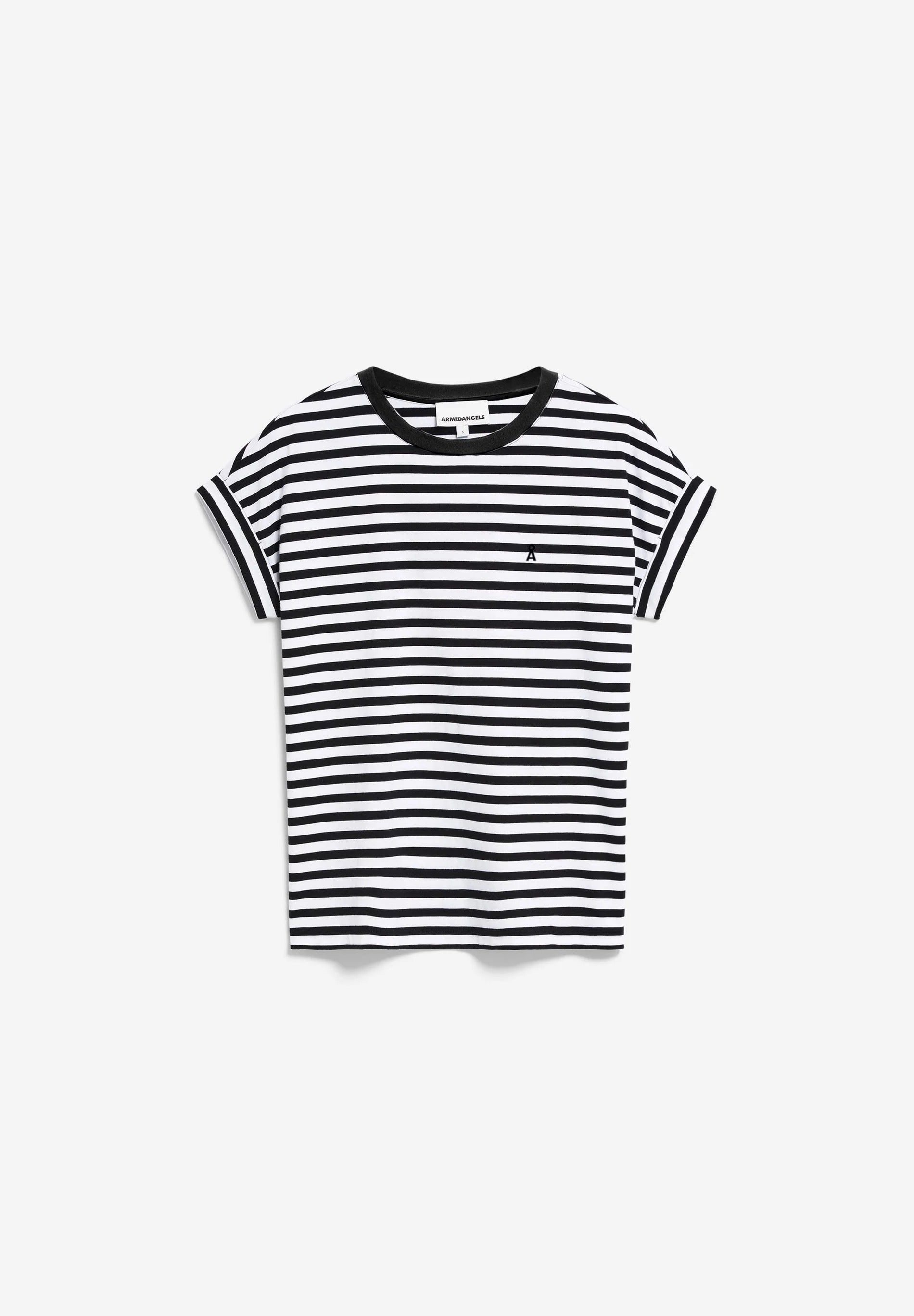 Idaara Stripes Organic Cotton T Shirt - White/Black