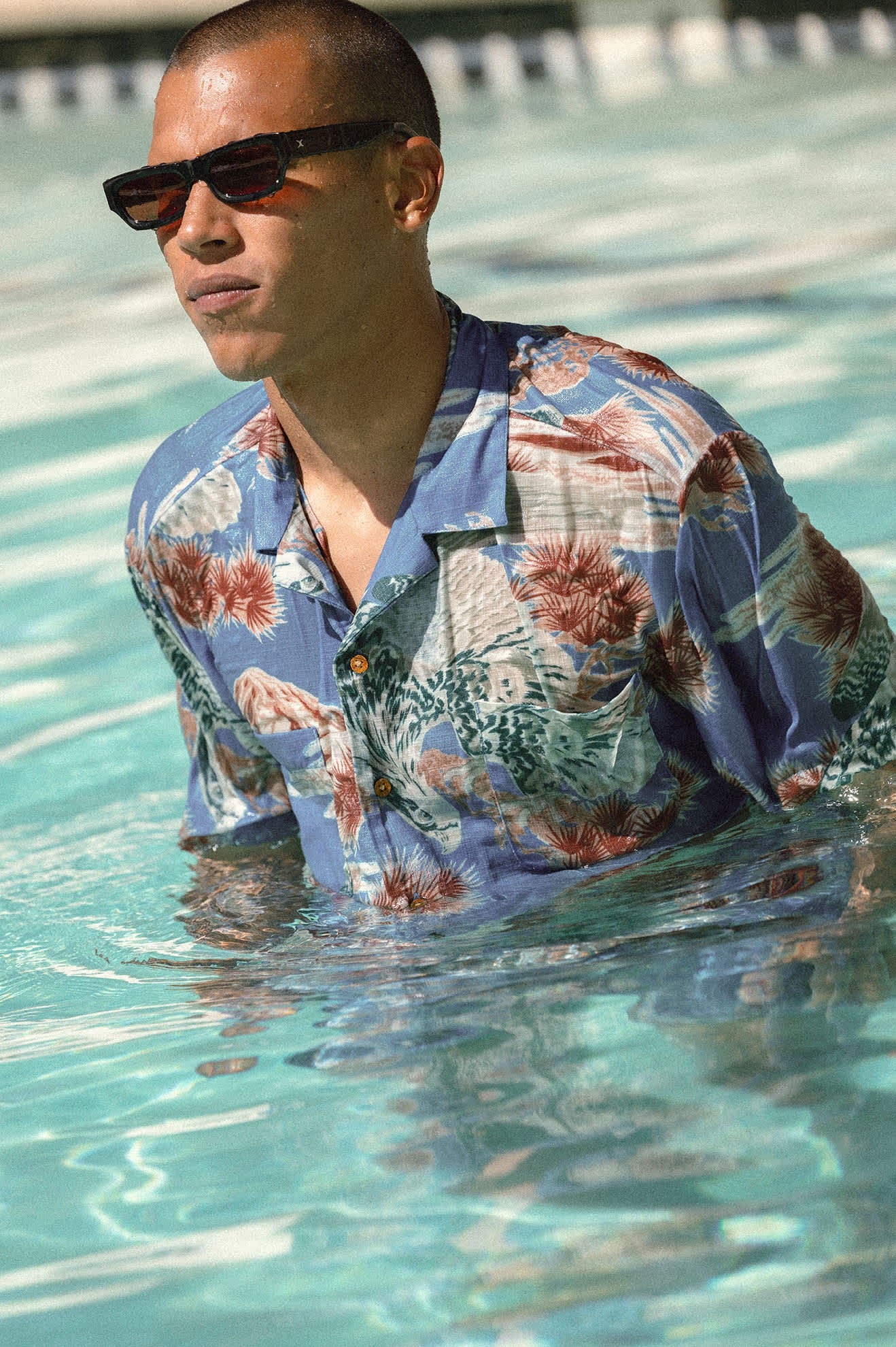 Rainier x Brixton Short Sleeve Woven - Blue Sky