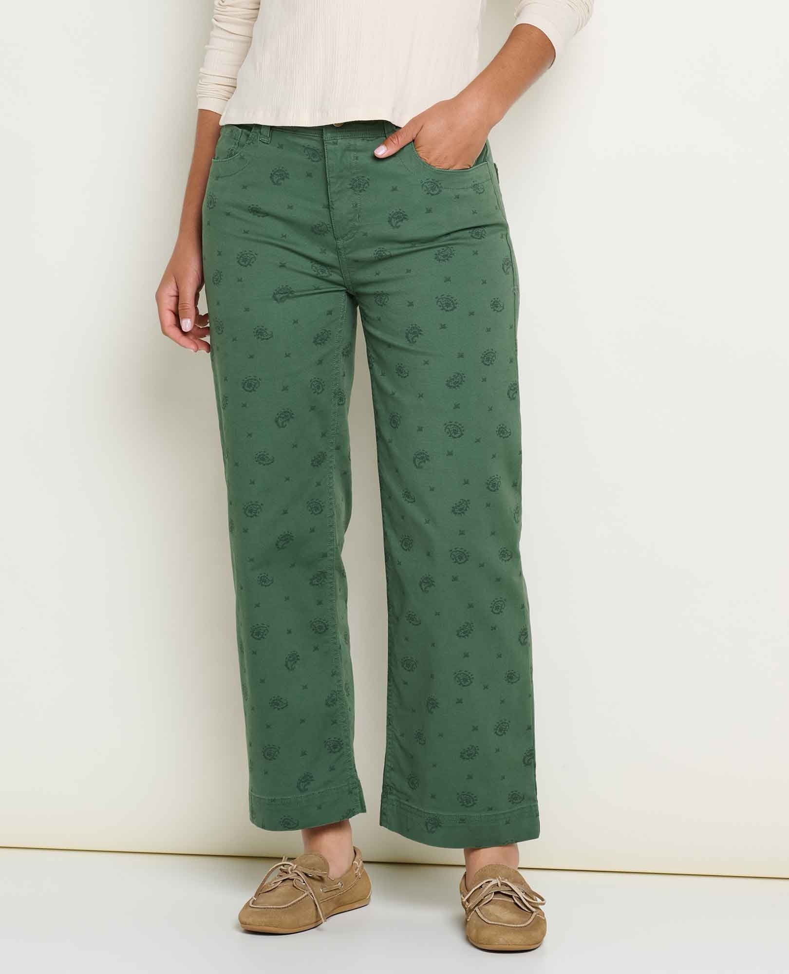 Earthworks Wide Leg Pant - Cilantro Print
