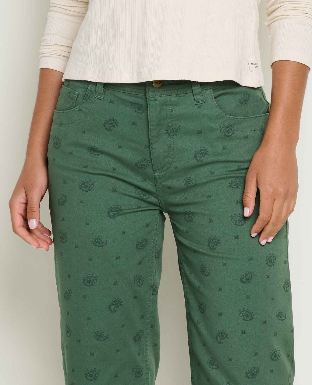 Earthworks Wide Leg Pant - Cilantro Print