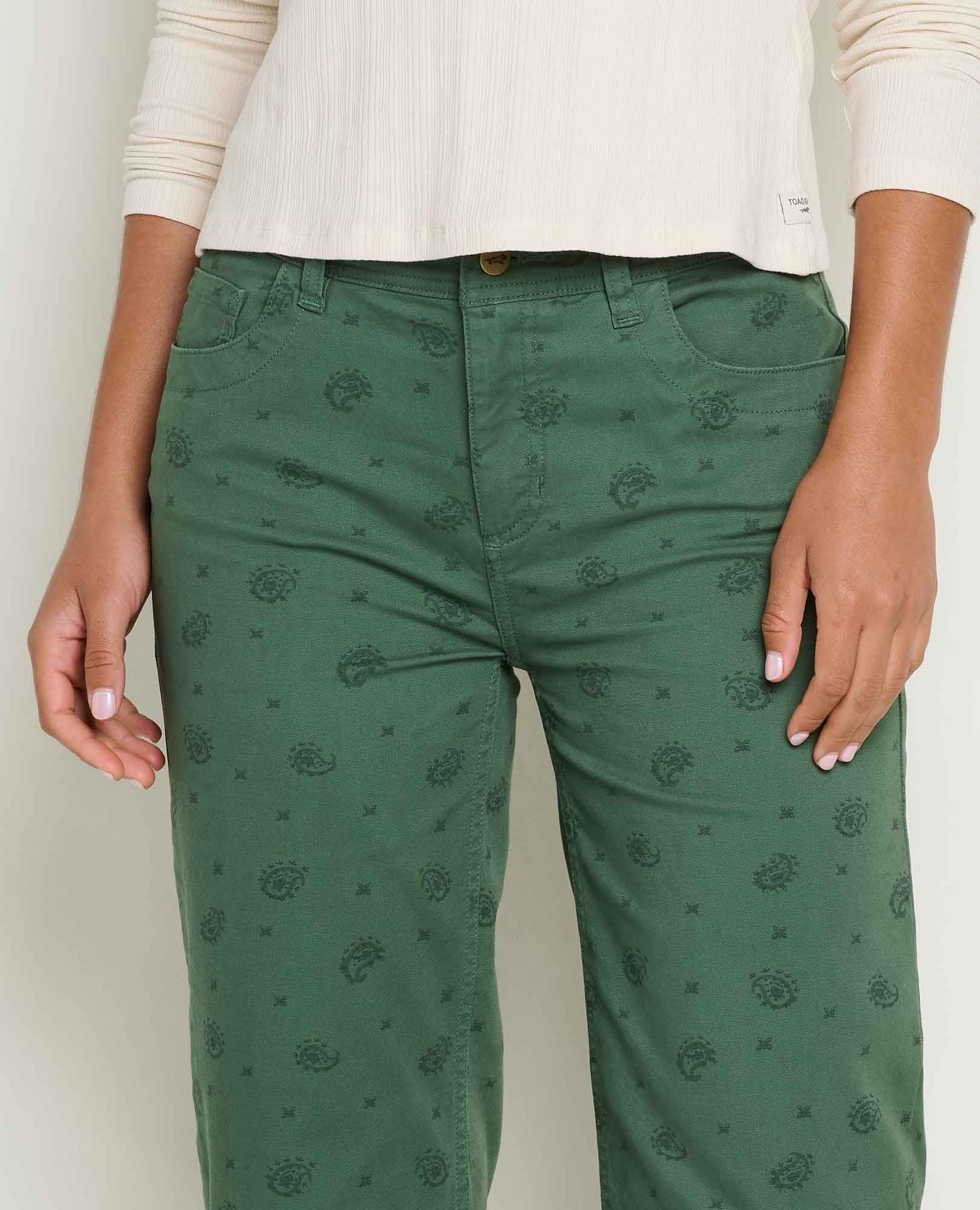 Earthworks Wide Leg Pant - Cilantro Print