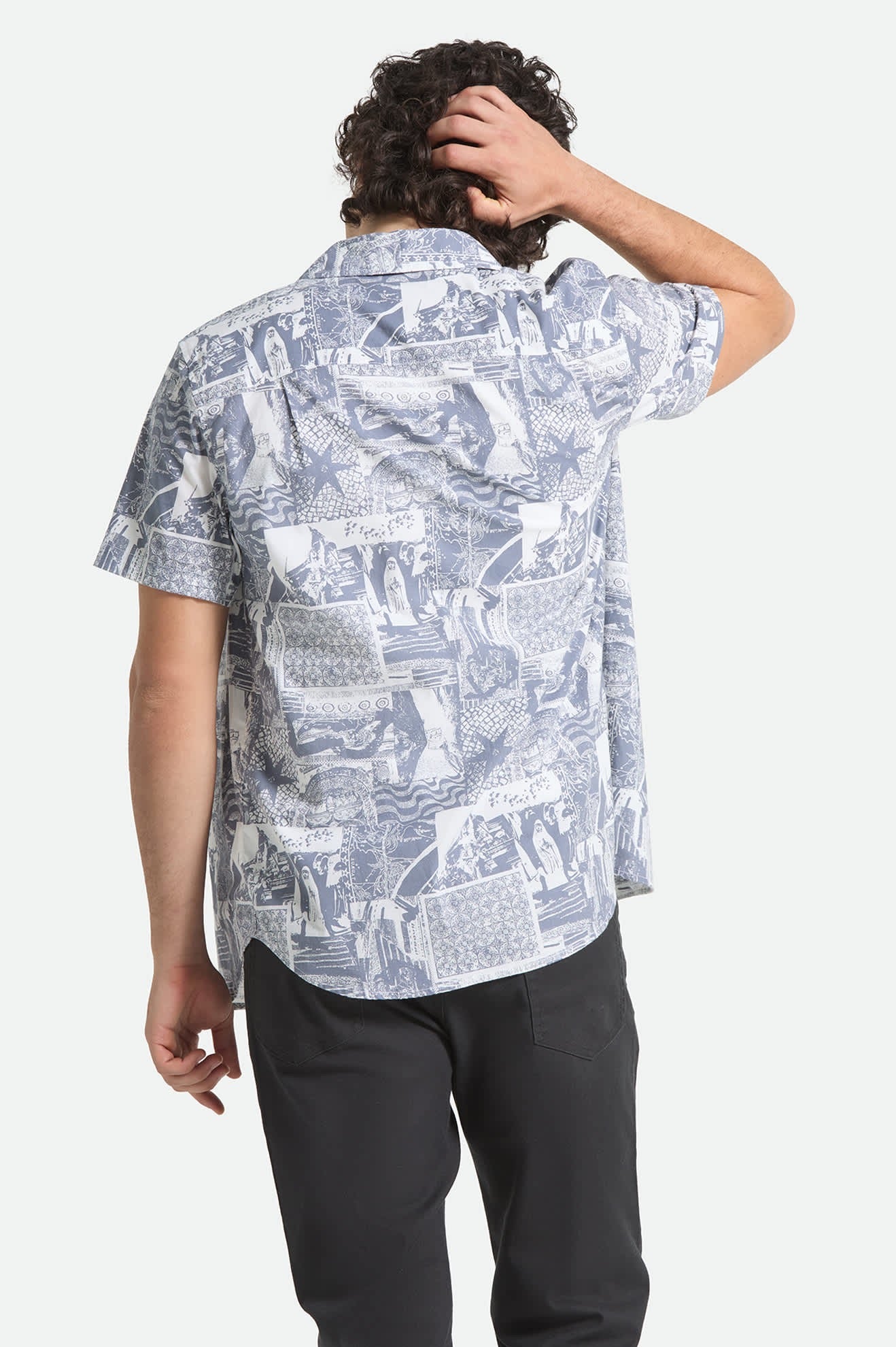 Charter Print Short Sleeve Woven - Navy/White Collage
