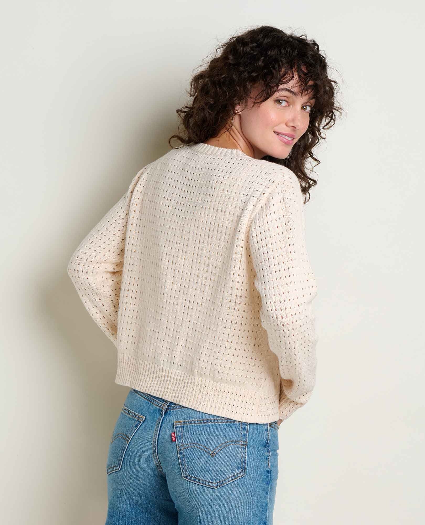 Bianca Pointelle Cardigan - Salt